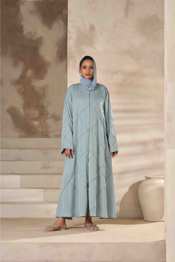 Pintux - Mint Green Button-Down Abaya