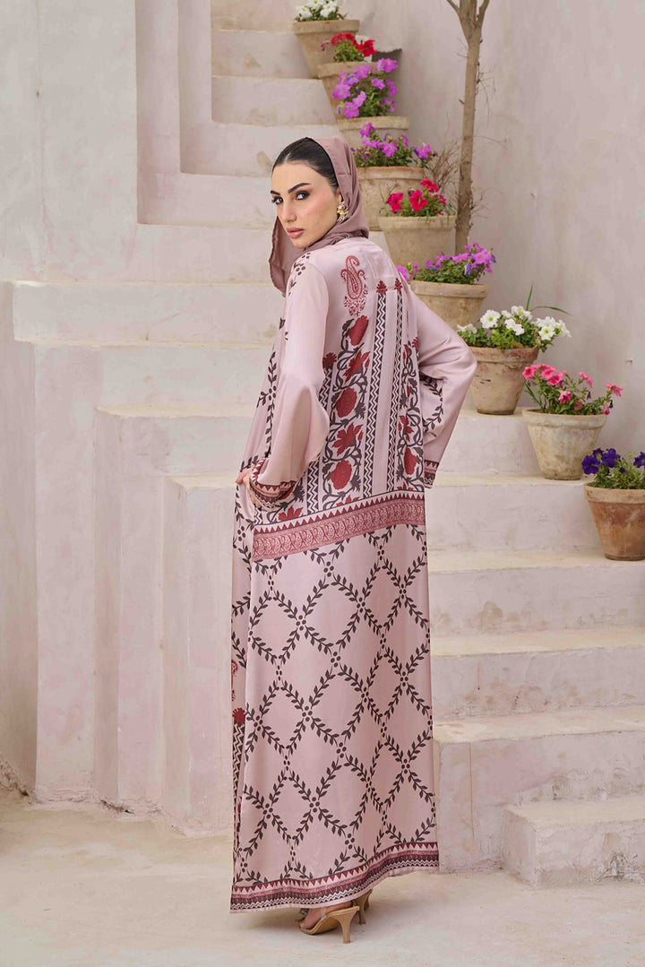 Sahar - Printed Kaftan-Style Maxi Abaya 