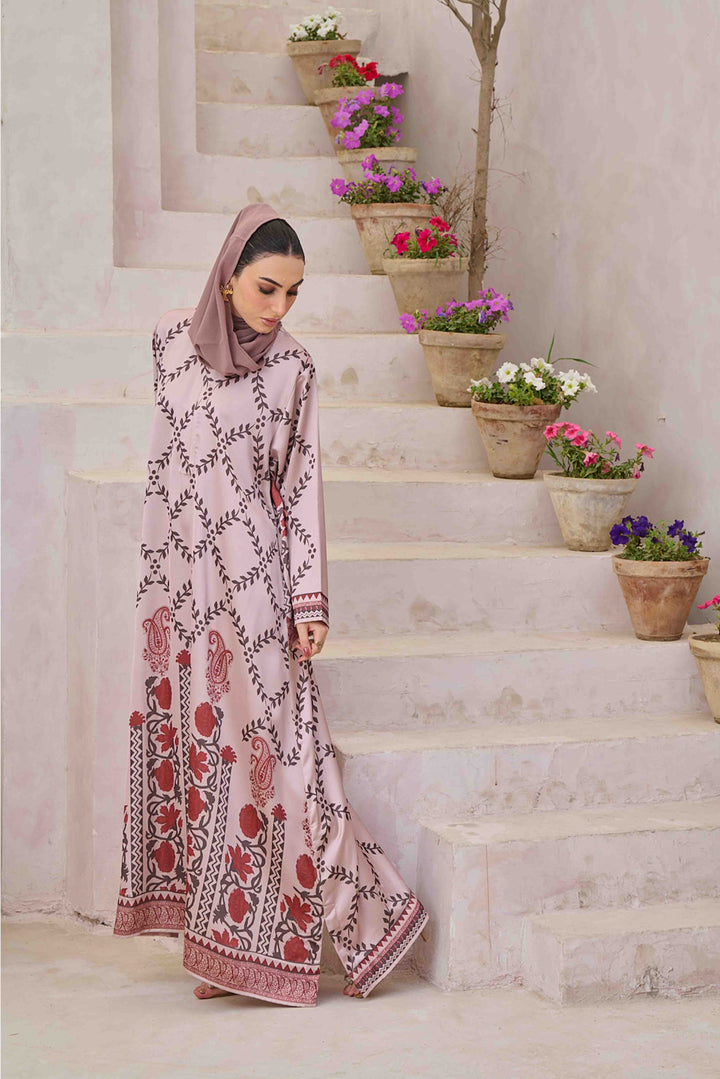 Sahar - Printed Kaftan-Style Maxi Abaya 